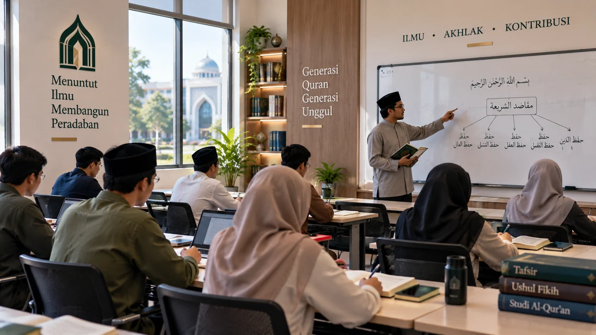 mahasiswa mengikuti pembelajaran kuliah Quran unggulan di dalam ruang kelas