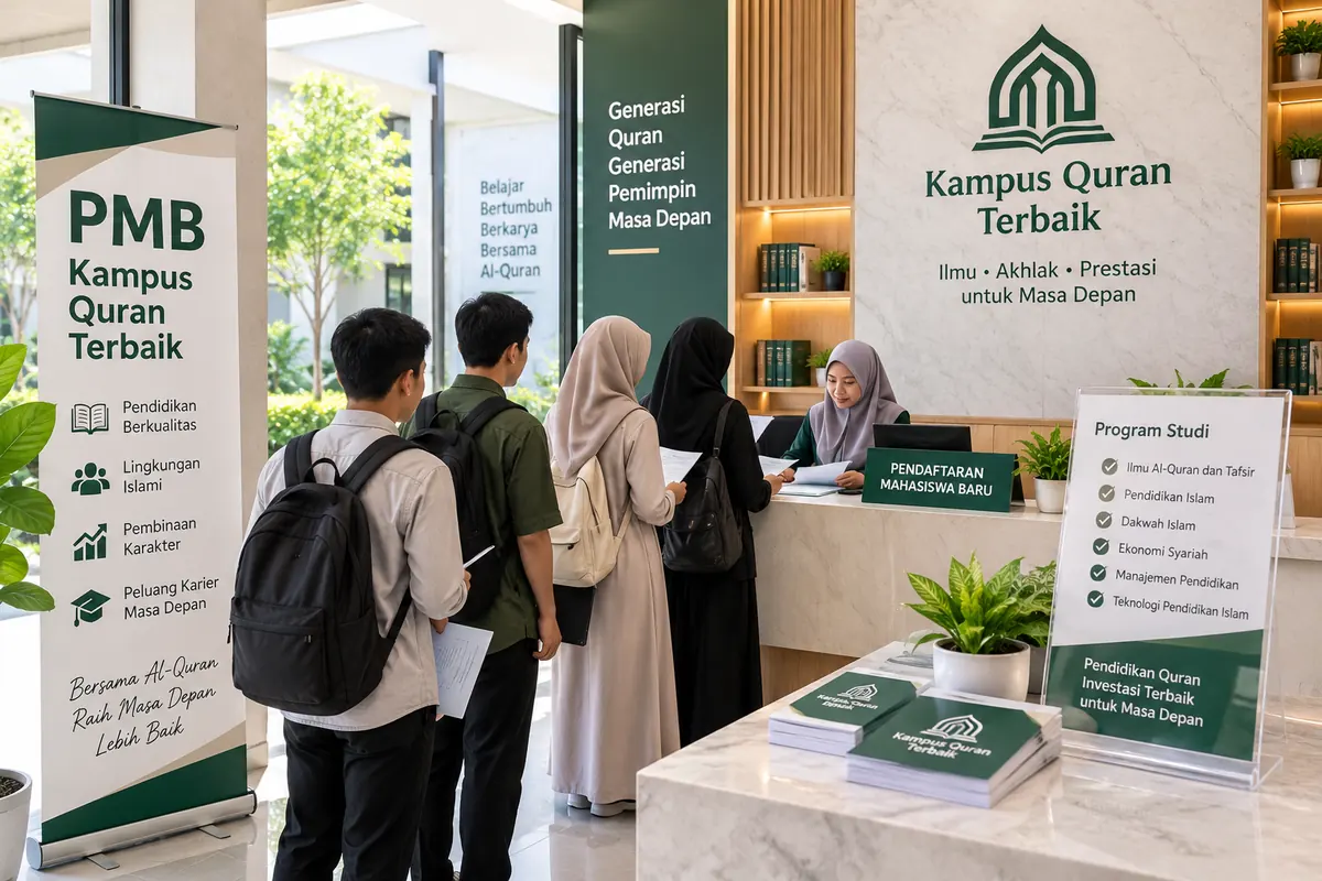 calon mahasiswa melakukan pendaftaran di Kampus Quran terbaik