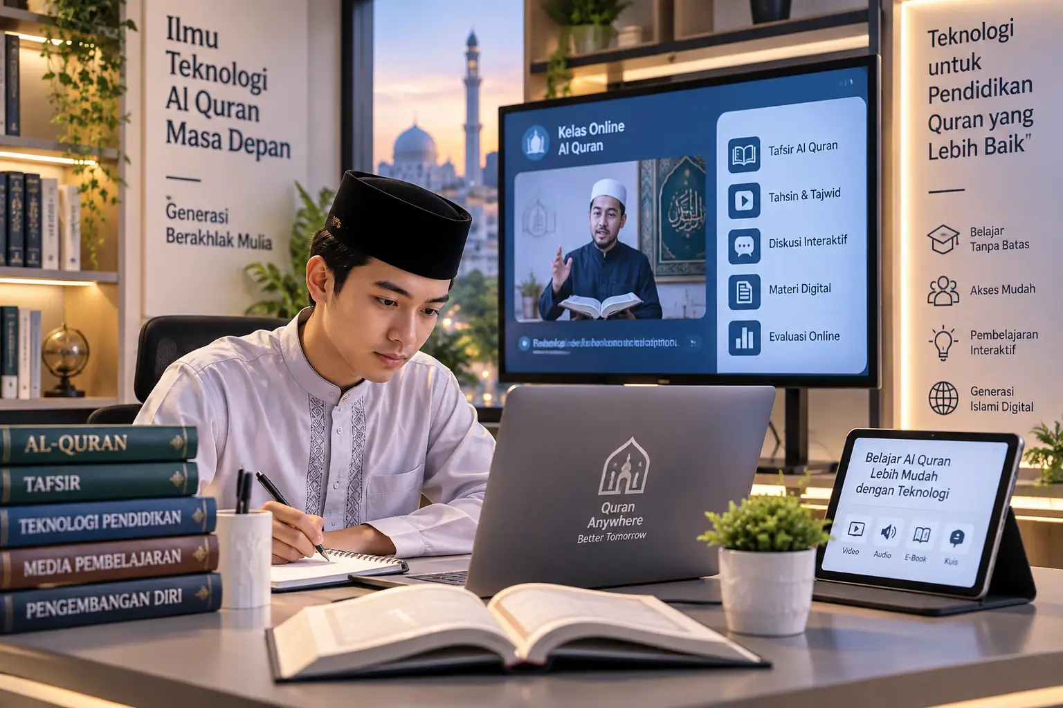 pendidikan Quran berbasis teknologi melalui kelas online dan media pembelajaran digital