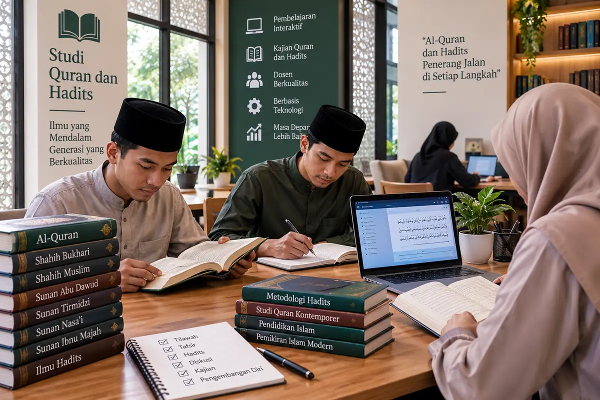 mahasiswa mempelajari Quran dan Hadits dengan metode pembelajaran modern