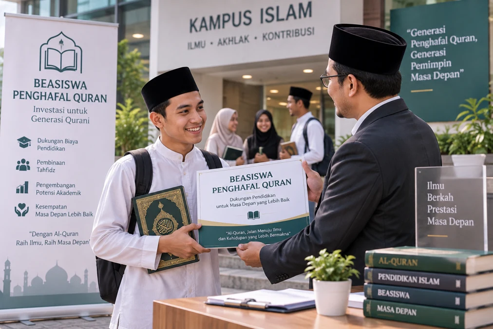 mahasiswa penghafal Quran menerima beasiswa untuk melanjutkan pendidikan tinggi