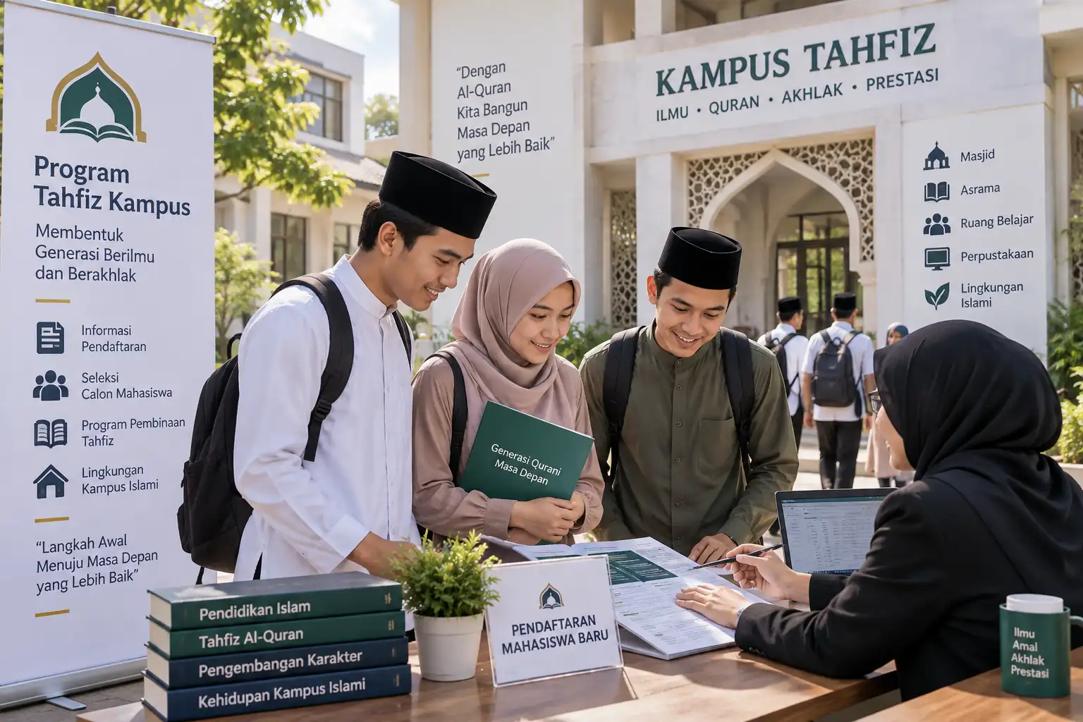 calon mahasiswa mencari informasi syarat masuk kampus tahfiz